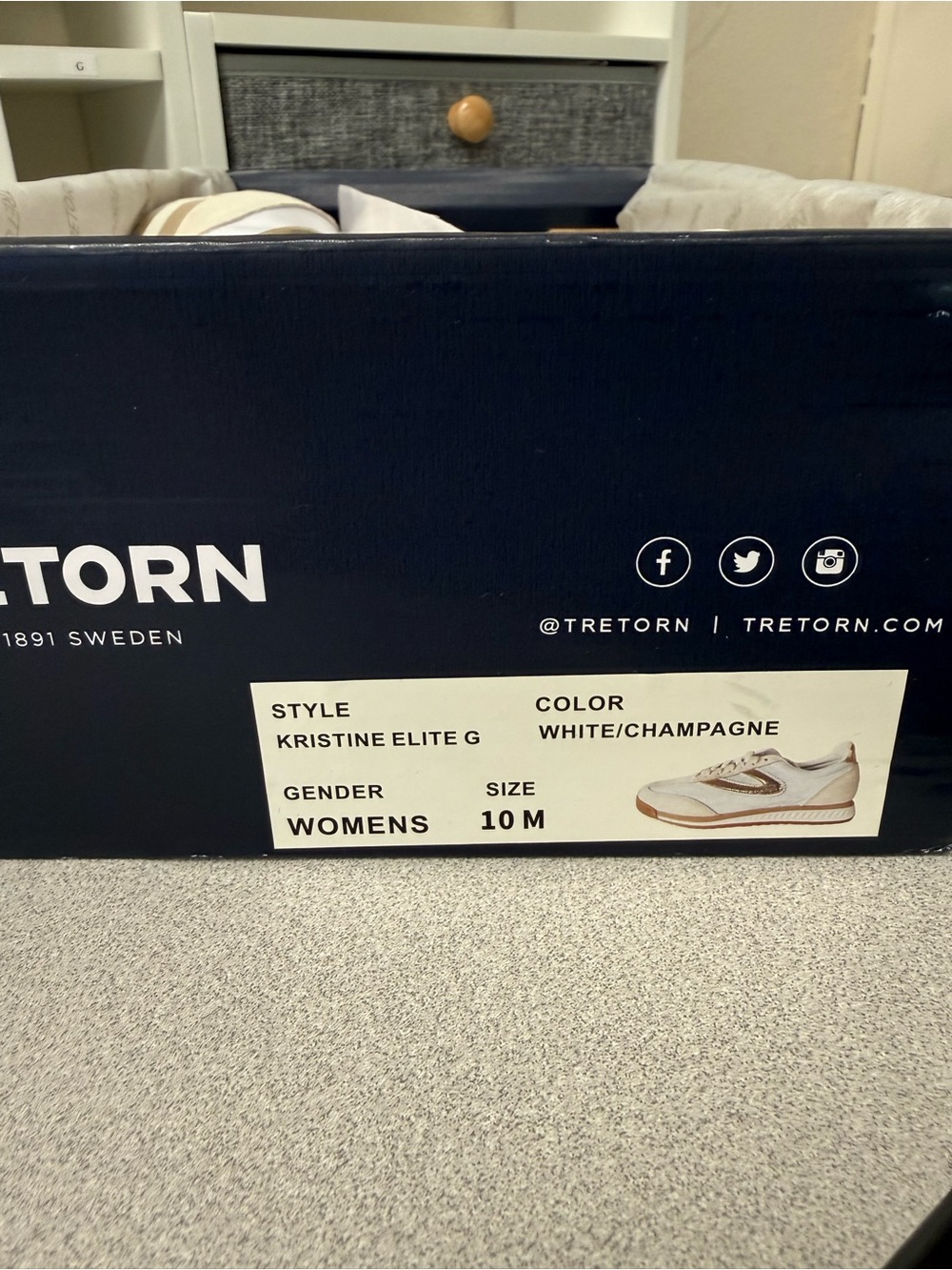 Tretorn Kristine Elite G Women’s Sneakers Shoes White Champagne Gold - Picture 6 of 7